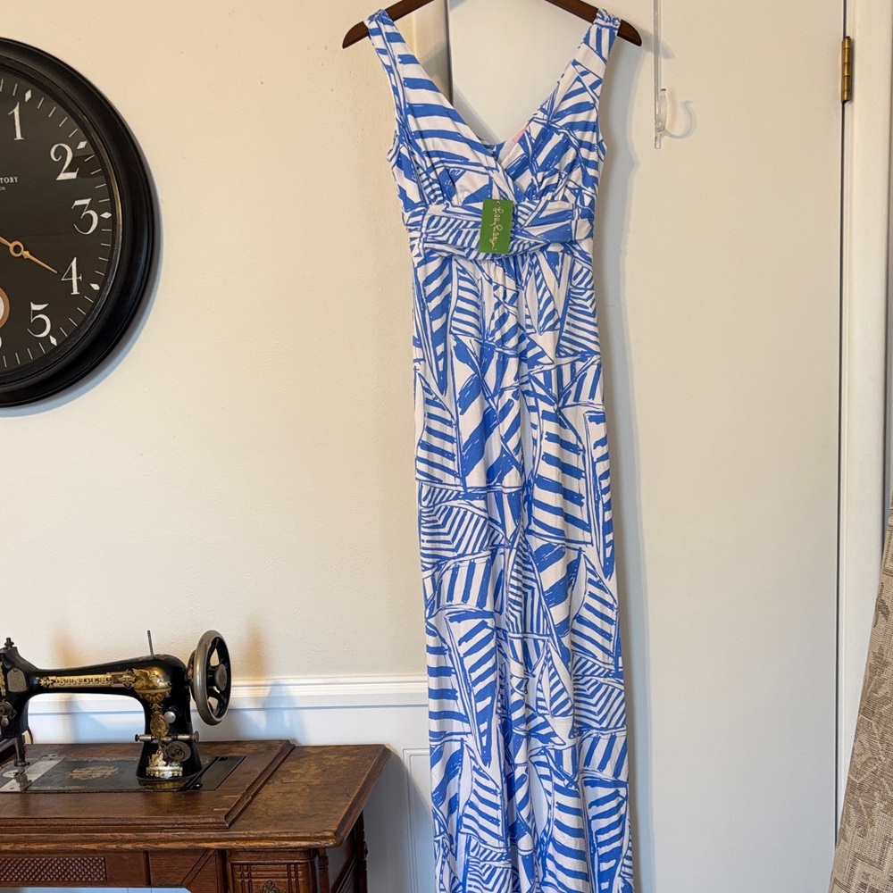 NWT Lily Pulitzer Sloane Maxi Dress Yacht Sea Bay Blue